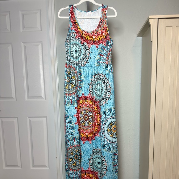 Colorful Mandala Maxi Dress Size Medium - Picture 1 of 8